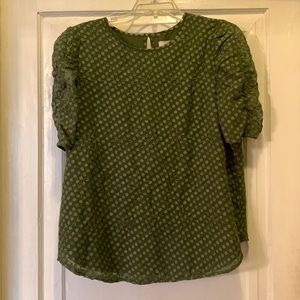 Loft green short sleeved M blouse